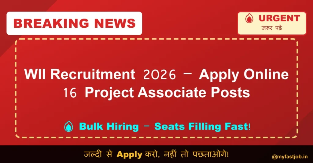 WII Recruitment 2026 – Apply Online 16 Project Associate Posts